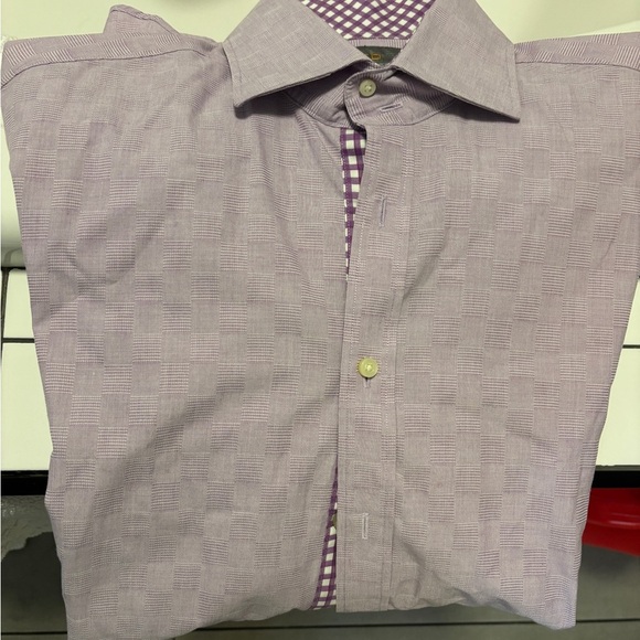 Men's Purple Checkered Shirt - Picture 1 of 4